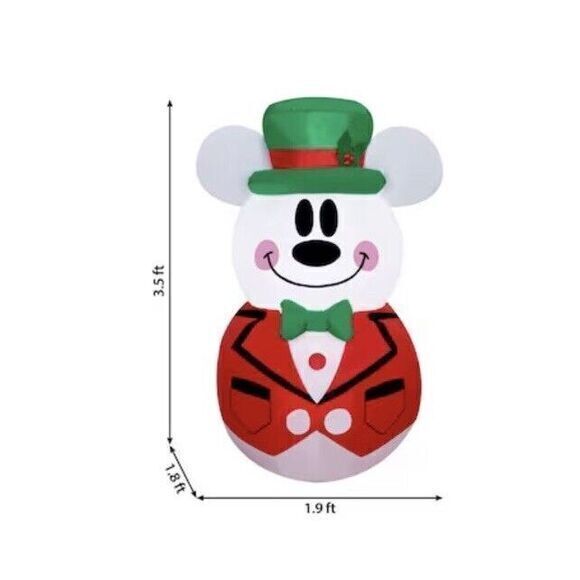 NEW Disney‎ 3.5 ft LED Mickey Mouse Snowman Holiday Suit Airblown Inflatable - Picture 6 of 6